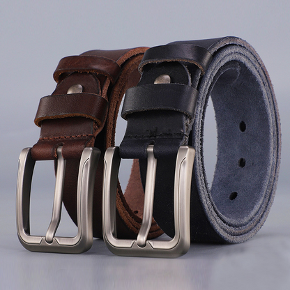 Coffee / 105 Men's Classic Vintage Genuine Leather Belt - skyjackerz