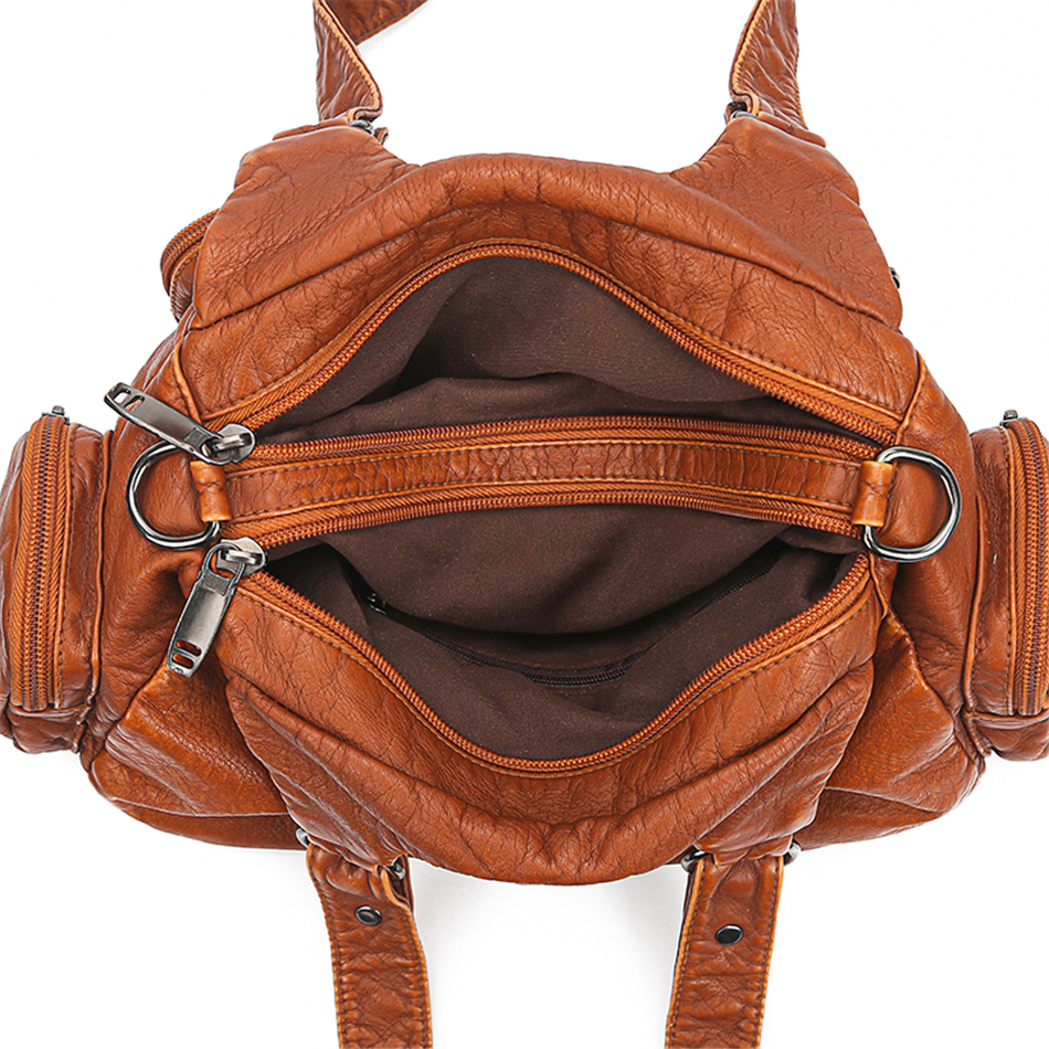 Brown Women's Soft Leather Handbag - Mong Collection - skyjackerz