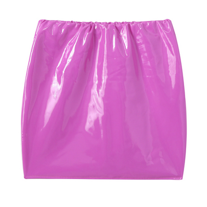 Glossy Latex Miniskirt For Women - skyjackerz