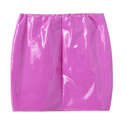 Glossy Latex Miniskirt For Women - skyjackerz