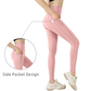 Pink / S Women's Plain Pocket Yoga Tights - skyjackerz