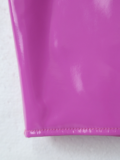 Glossy Latex Miniskirt For Women - skyjackerz