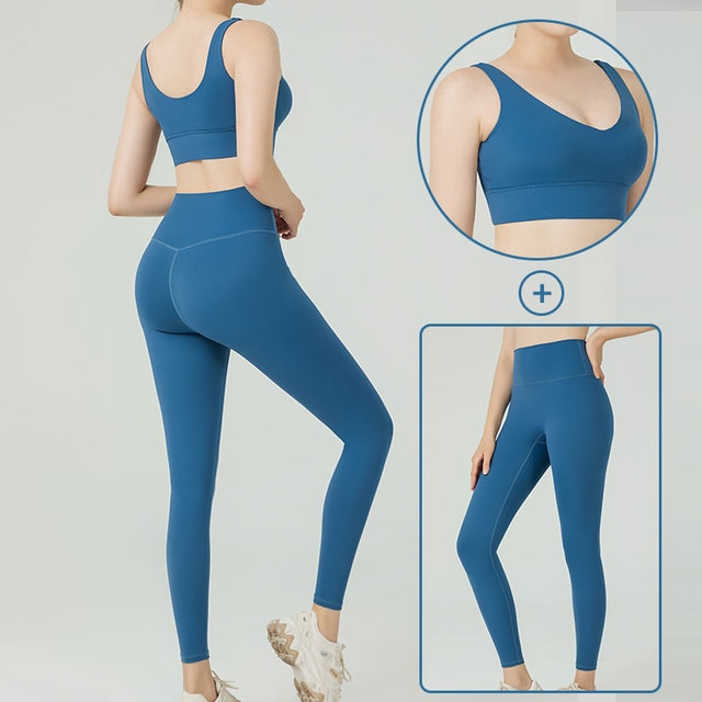 Blue / S Seamless Yoga Outfit For Women - skyjackerz