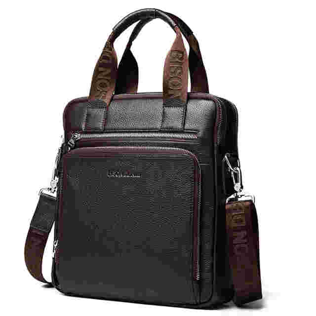 Coffe-A Men's Leather Crossbody Shoulder Bag - skyjackerz