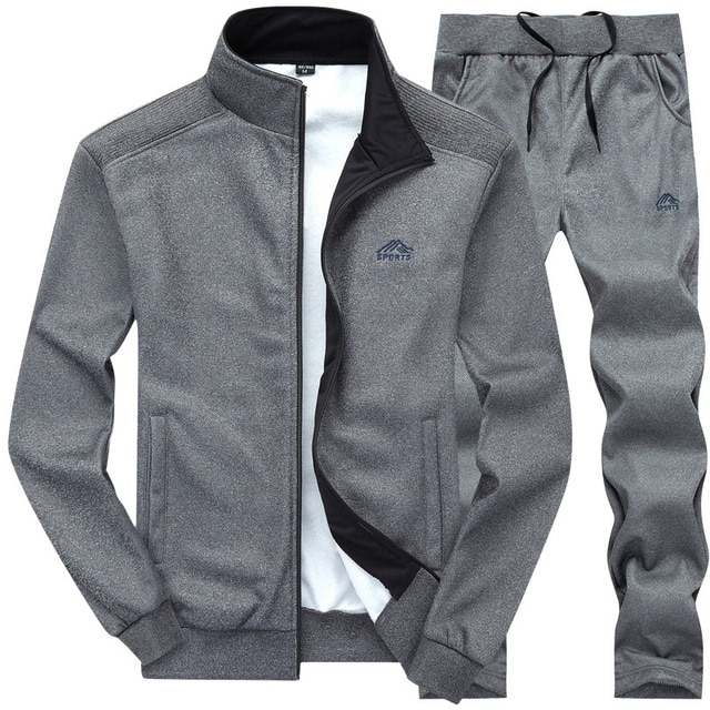 Dark-Grey / S Fleece Tracksuit For Men - skyjackerz