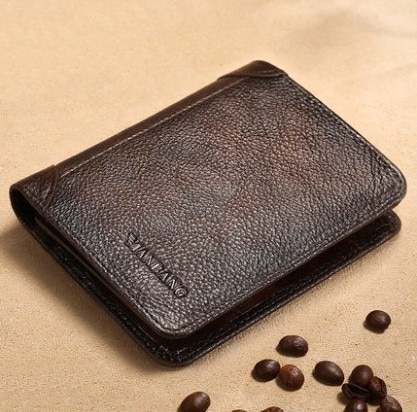 Coffee Men's Vintage Leather Wallet - skyjackerz