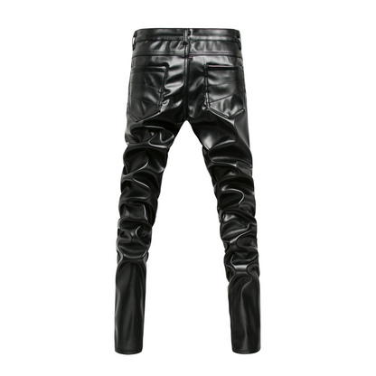 Men's Slim Elastic Leather Pants - skyjackerz