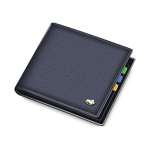 Dark-Blue Men's Luxury RFID Blocking Leather Wallet - skyjackerz