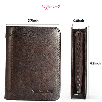 Anti-Scam Zipper Leather Wallet - skyjackerz