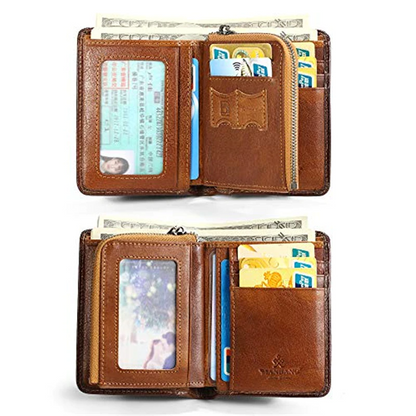 Anti-Scam Zipper Leather Wallet - skyjackerz
