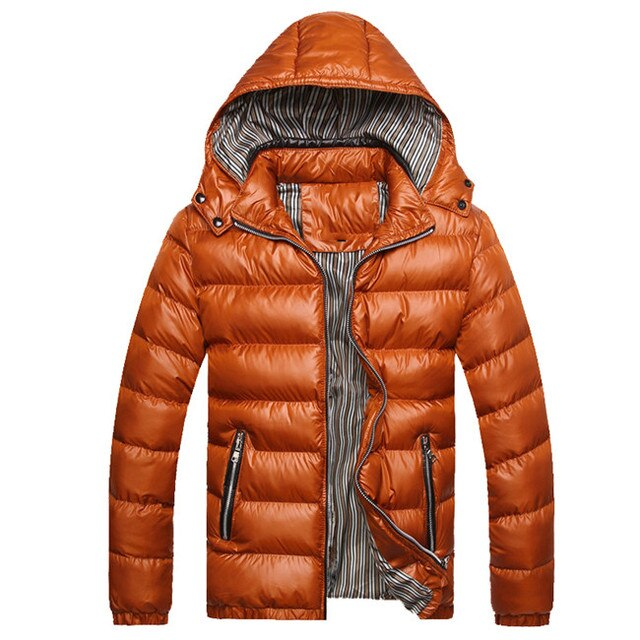 Red / S Men's Casual Puffer Jacket - skyjackerz