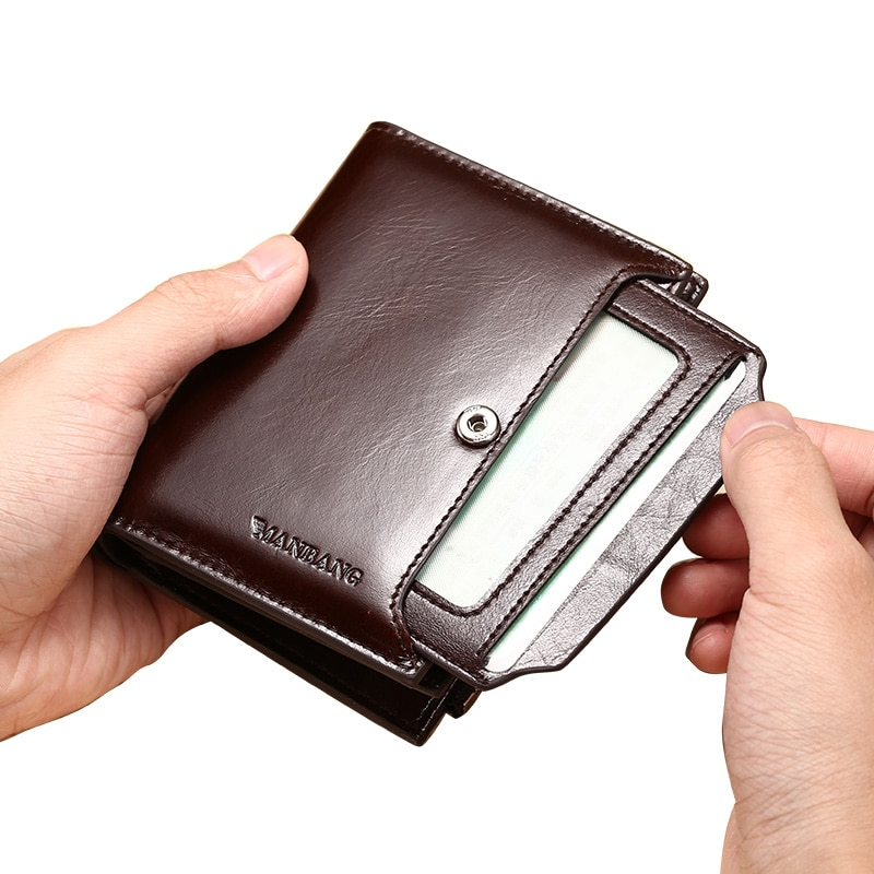 Men's Folding Leather Zipper Wallet - skyjackerz