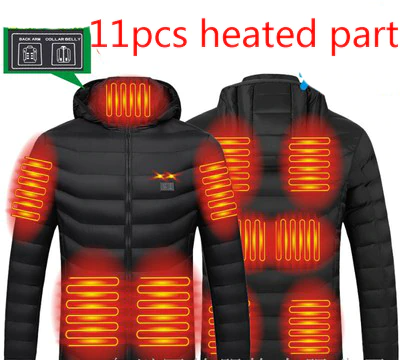 Black-V1 / S Men's Electric Heating Puffer Jacket - skyjackerz