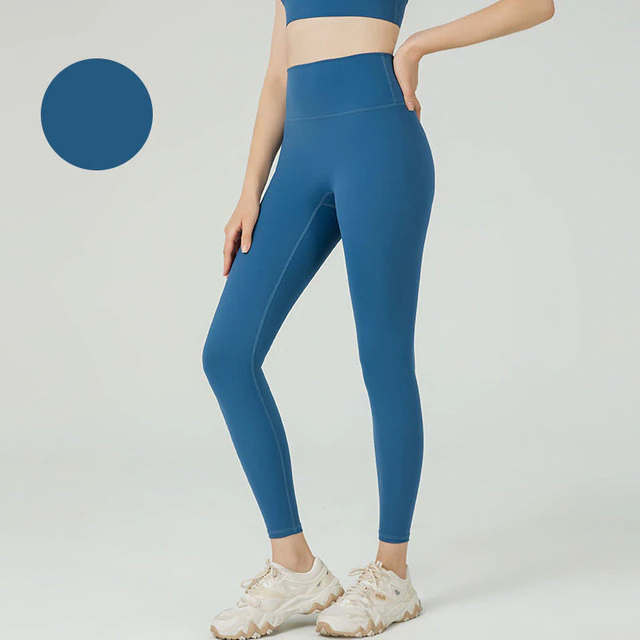 Ink-Blue / S Plain Yoga Tights For Women's - skyjackerz