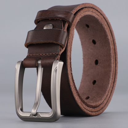 Coffee / 105 Men's Classic Vintage Genuine Leather Belt - skyjackerz