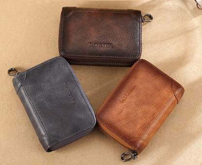Men's Buffy Zipper Leather Wallet - skyjackerz