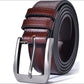 Redish-Coffee / 90 Men's Classic Stitched Leather Belt - skyjackerz