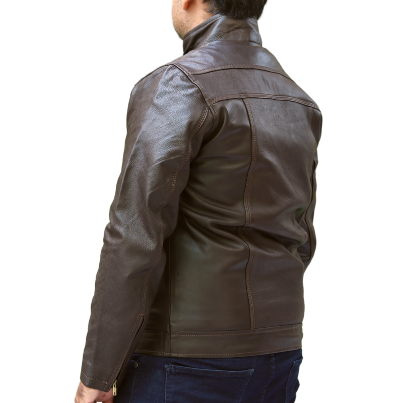 Dark Brown Leather Jacket For Men - skyjackerz