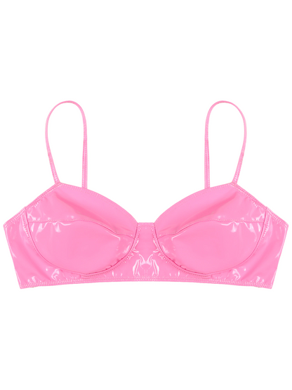 Faux Leather Bra For Women - skyjackerz