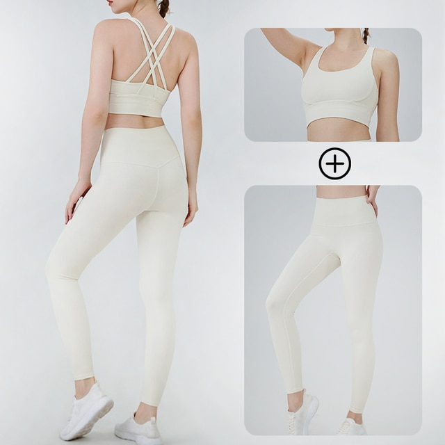 White / S Push Up Yoga Outfit For Women - skyjackerz