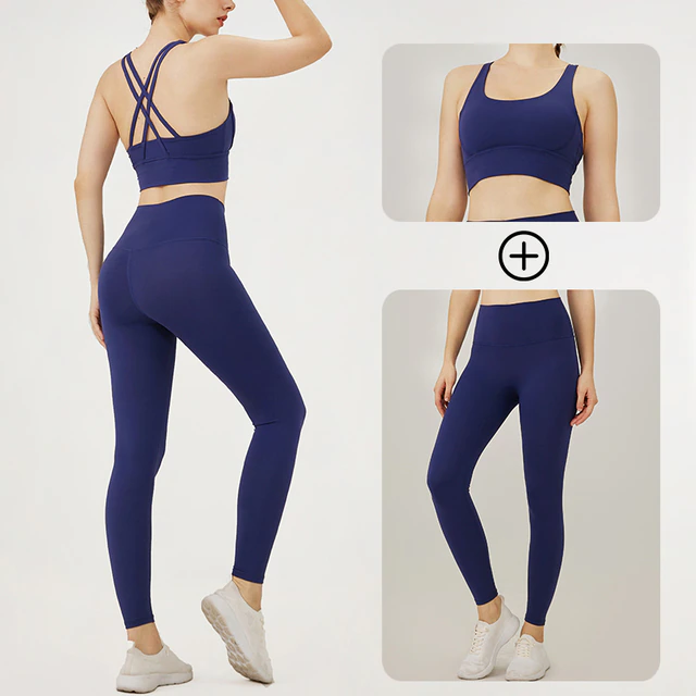 Dark-Blue / S Push Up Yoga Outfit For Women - skyjackerz