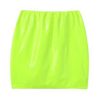Glossy Latex Miniskirt For Women - skyjackerz