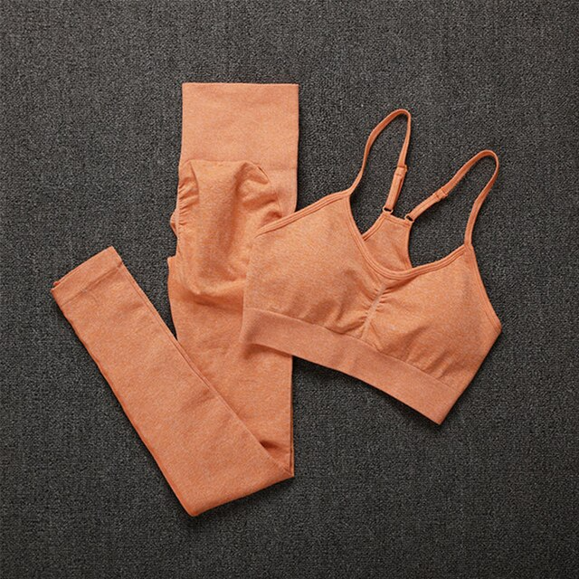 Orange / S Workout Yoga Outfit For Women - skyjackerz