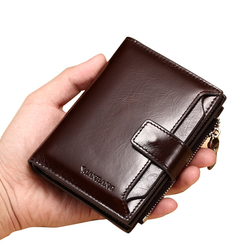 Men's Folding Leather Zipper Wallet - skyjackerz