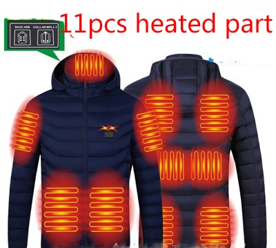 Blue / S Men's Electric Heating Puffer Jacket - skyjackerz