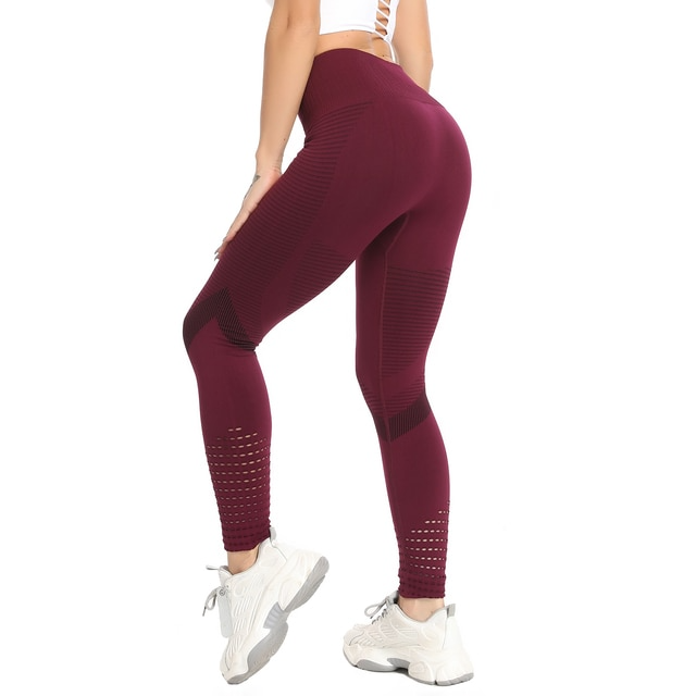 Wine-Red / S Seamless Yoga Pants For Women - skyjackerz