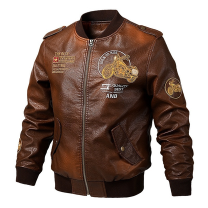 Leather / Medium Custom Men's Biker Leather Jacket - skyjackerz