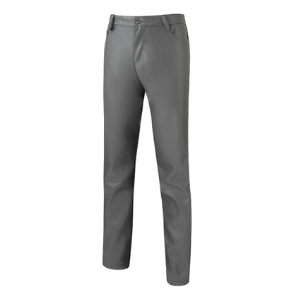 Grey / 28 Men's Fit Elastic Leather Pants - skyjackerz
