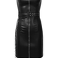 Women's Belted Leather Dress - skyjackerz