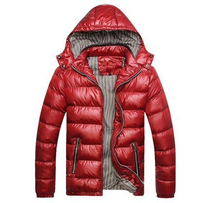 Rose-Red / S Men's Casual Puffer Jacket - skyjackerz