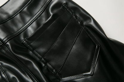 Men's Slim Elastic Leather Pants - skyjackerz