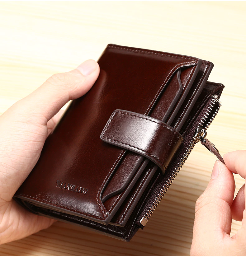 Men's Zipper Anti-Scam Leather Wallet - skyjackerz