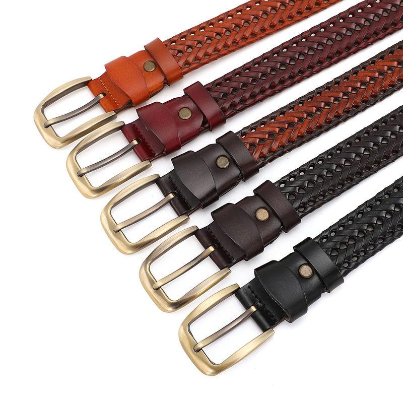 Men's Braided Leather Belt - skyjackerz