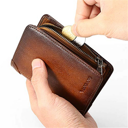 Anti-Scam Zipper Leather Wallet - skyjackerz