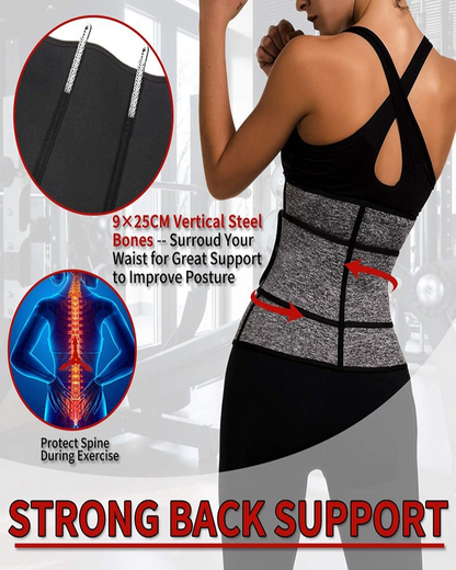 Black - Zipper- 2 Blet / S Women Neoprene Waist Trainer Belt - skyjackerz