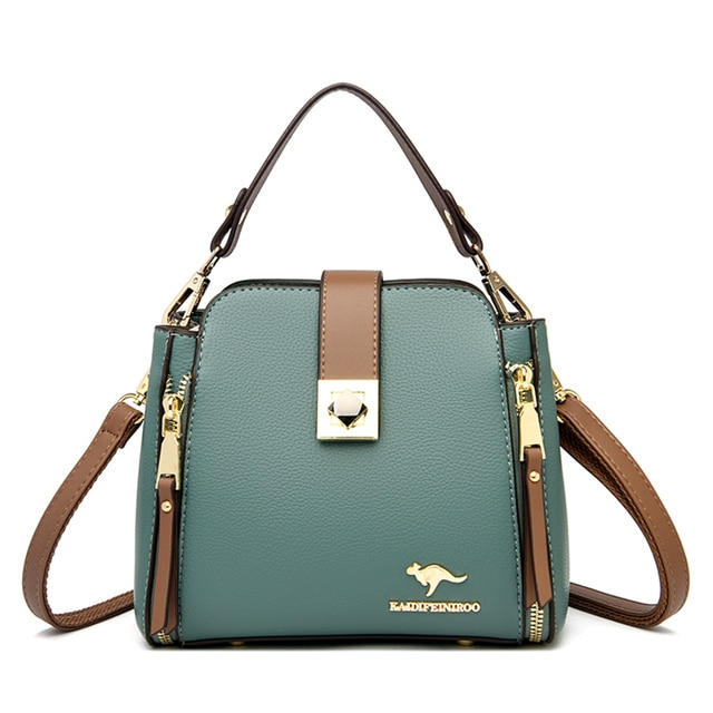 Green Elias Leather Handbags For Women - skyjackerz