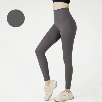 Grey / S Plain Yoga Tights For Women's - skyjackerz
