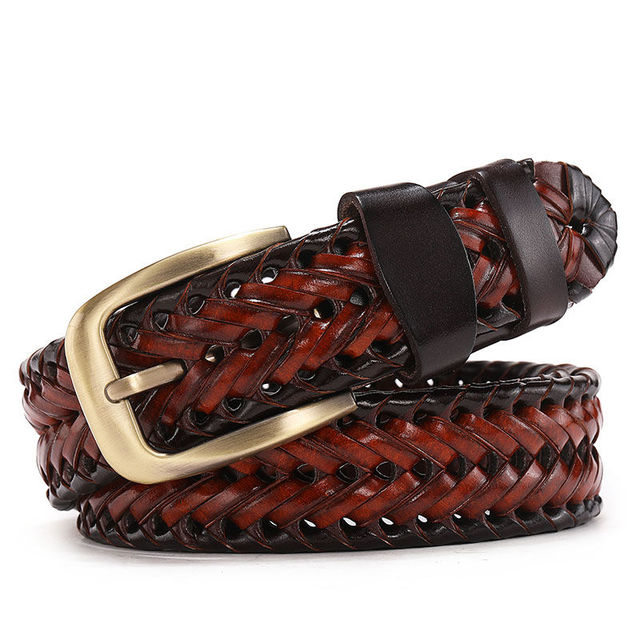 Men's Braided Leather Belt - skyjackerz