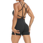 Black-V2 / S Backless Yoga Bodysuit For Women - skyjackerz