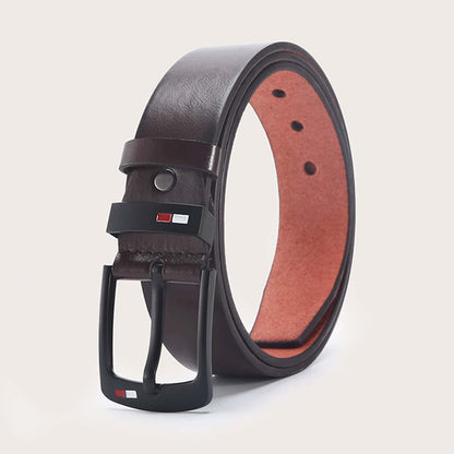 Coffee-V2 / 125 cm Men's Alloy Square Buckle Leather Belt - skyjackerz