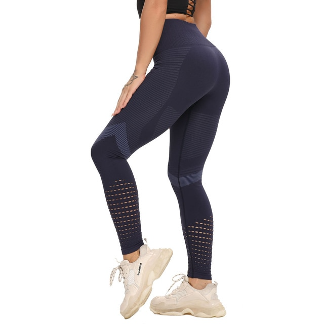 Navy-Blue / S Seamless Yoga Pants For Women - skyjackerz