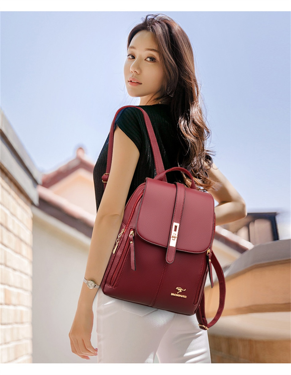 Vintage Leather Backpack For Women - skyjackerz