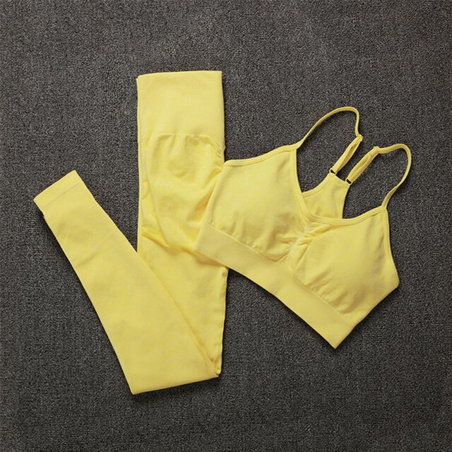 Yellow / S Workout Yoga Outfit For Women - skyjackerz