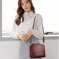 Burgundy-1 Pin Small Leather Bags For Women - skyjackerz