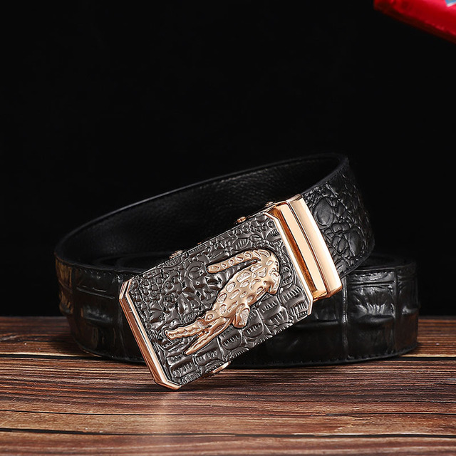 3 / 105 cm Men's Automatic Crocodile Belt - skyjackerz