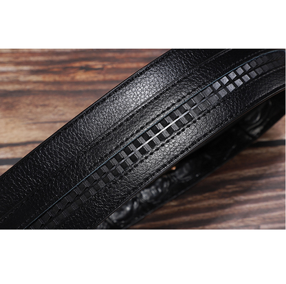 1 / 105 cm Men's Crocodile Head Genuine Leather Belt - skyjackerz